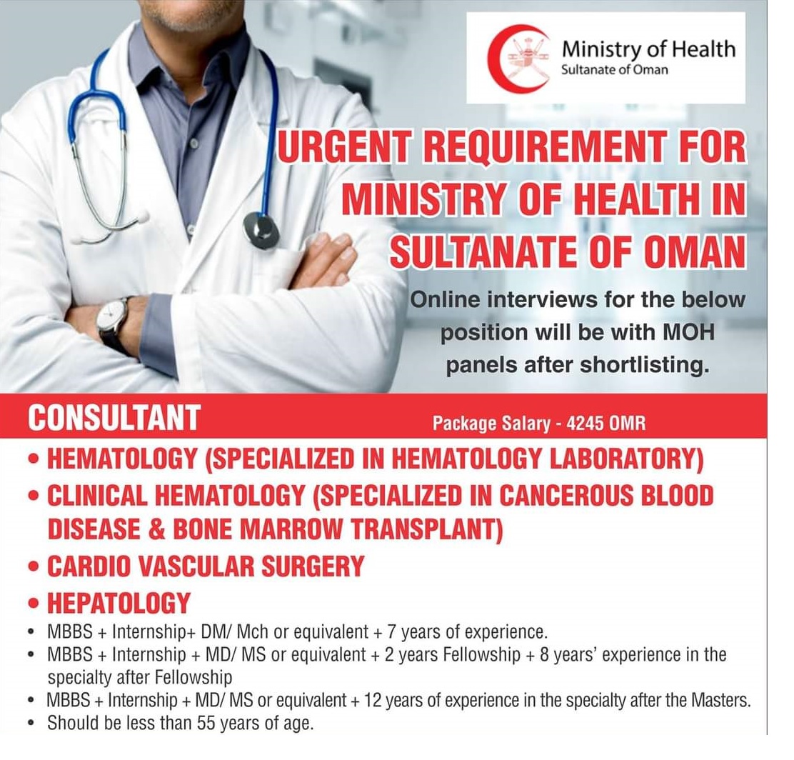 CONSULTANT Ministry of Health Sultanate of Oman