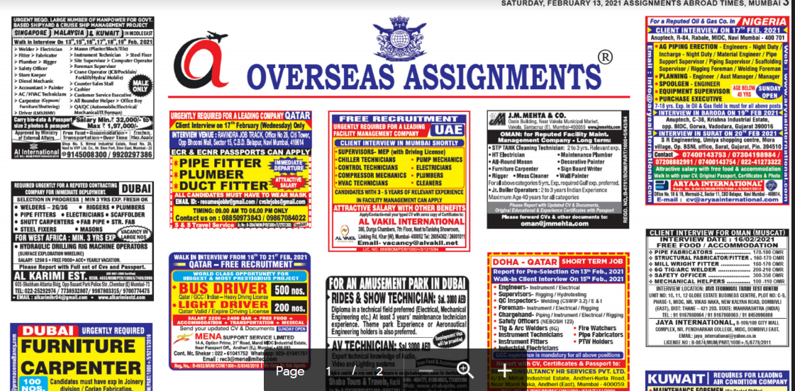 Assignment Abroad Times 30th June 2021
