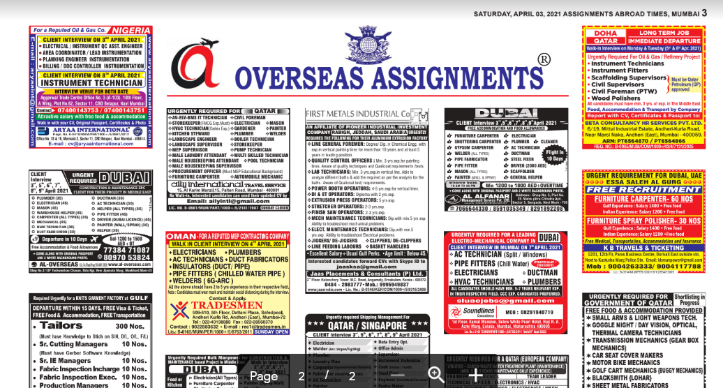 Assignment Abroad Times 19th May 2021