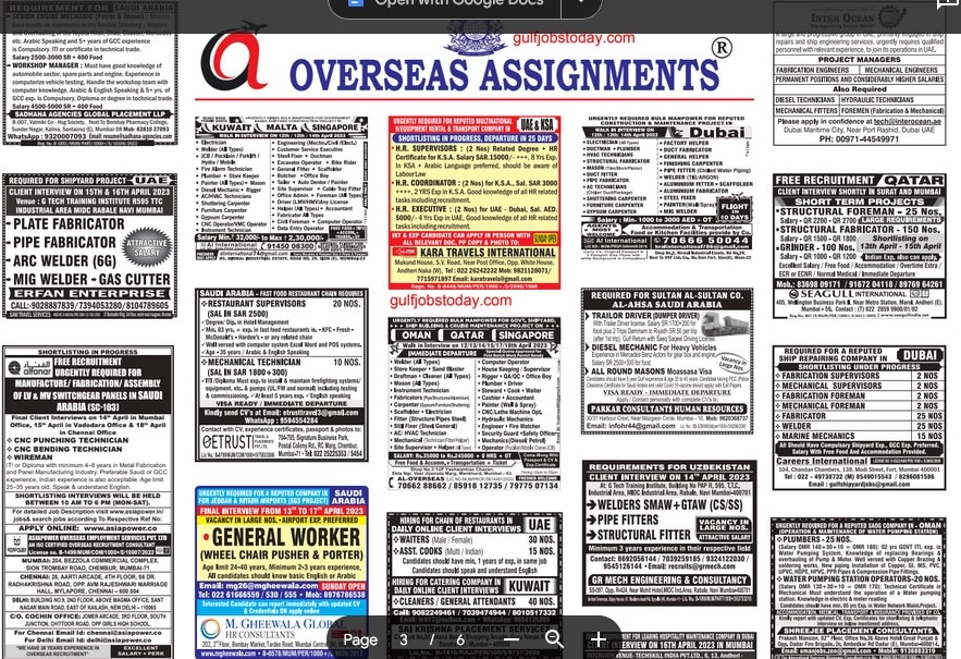 assignment abroad newspaper gulf jobs