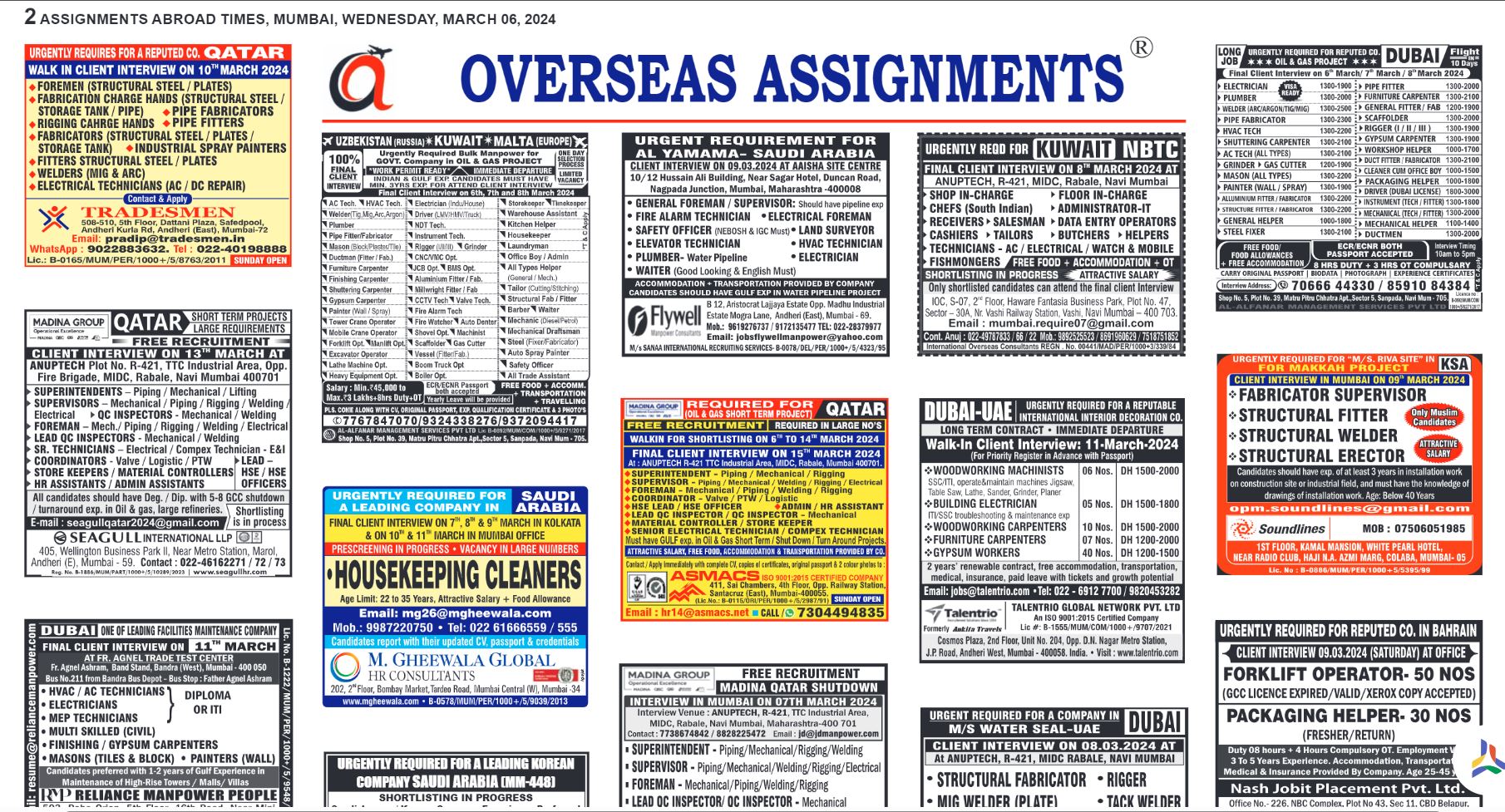 assignment abroad times 06th March 2024