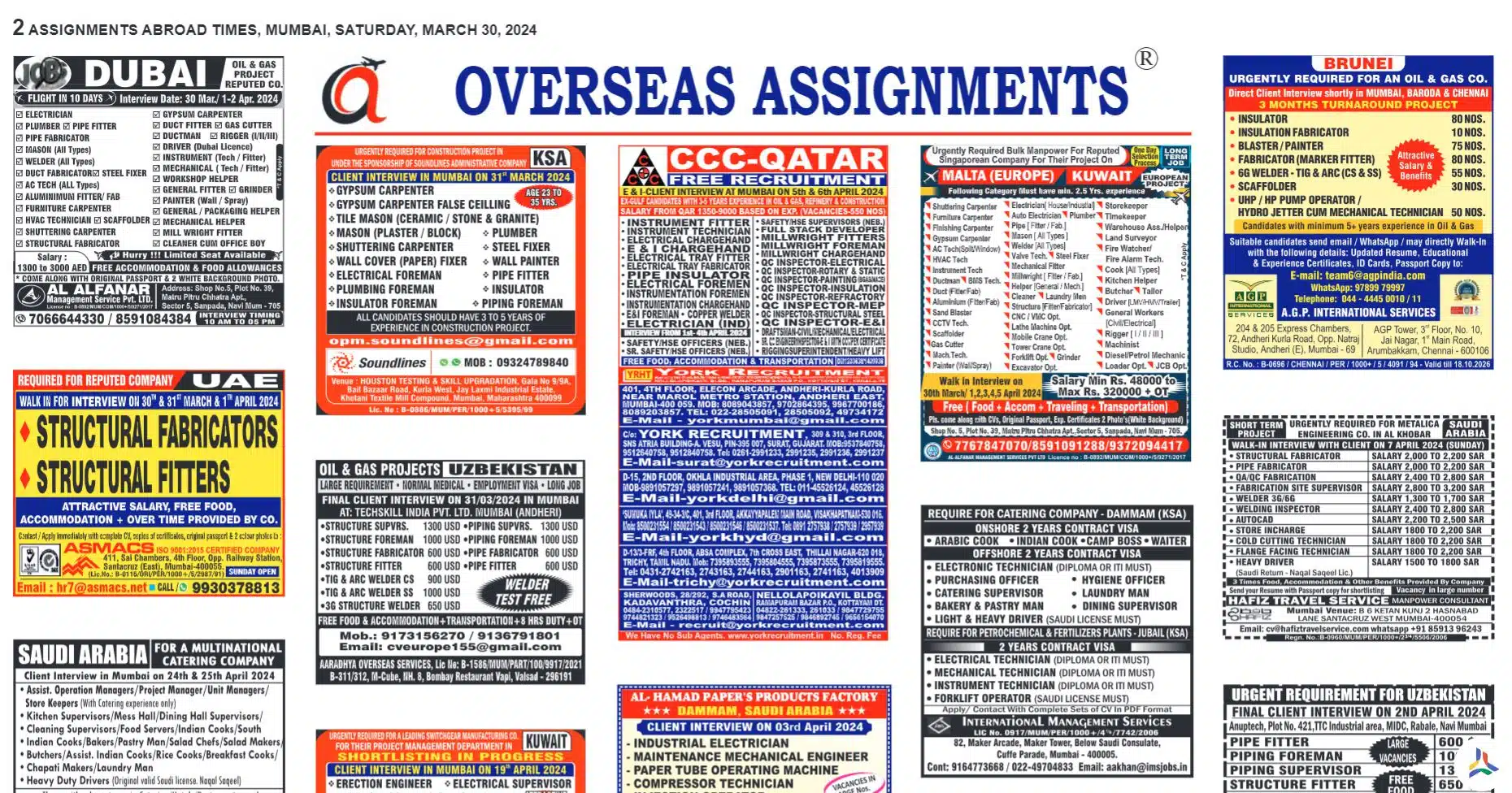Assignment Abroad Times 30th March 2024