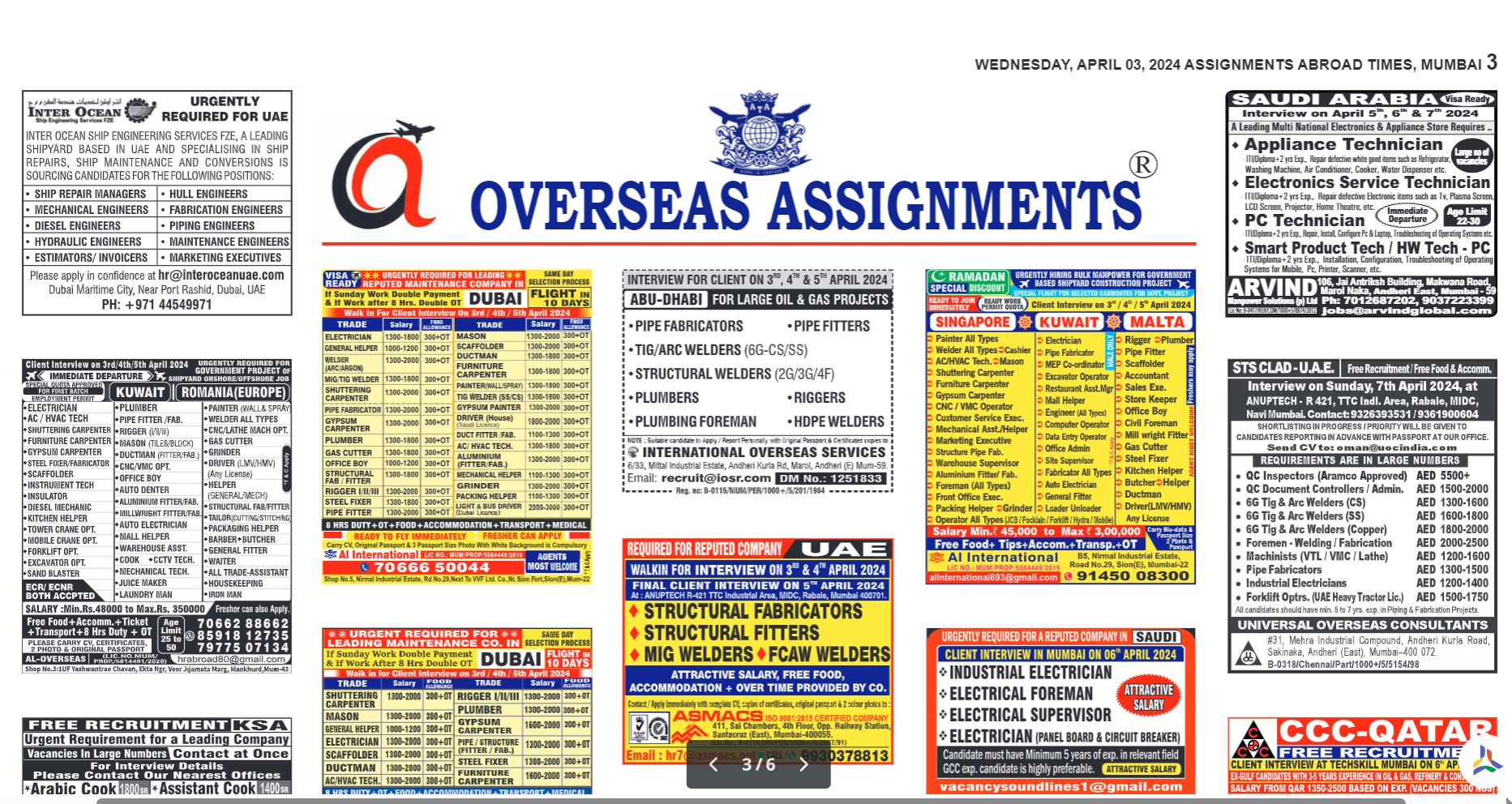 assignment abroad times