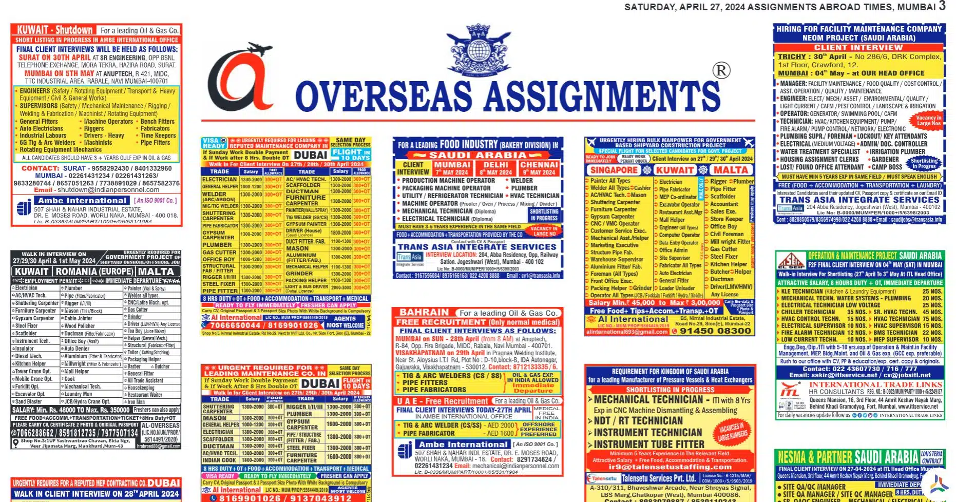 assignment times abroad