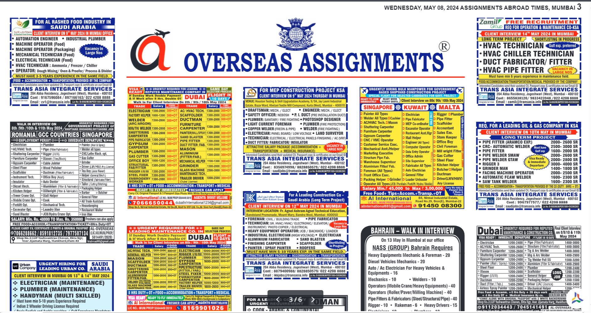 assignment abroad times 08th May 2024