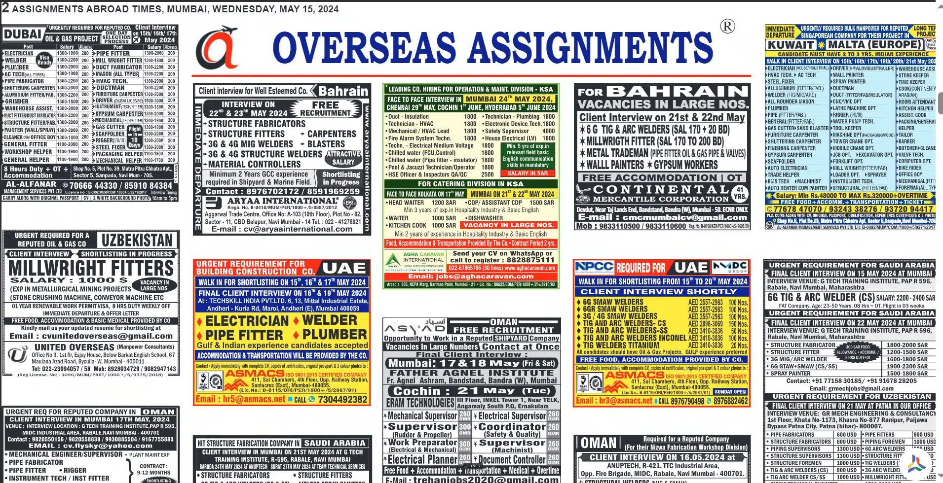 assignment abroad times jobs