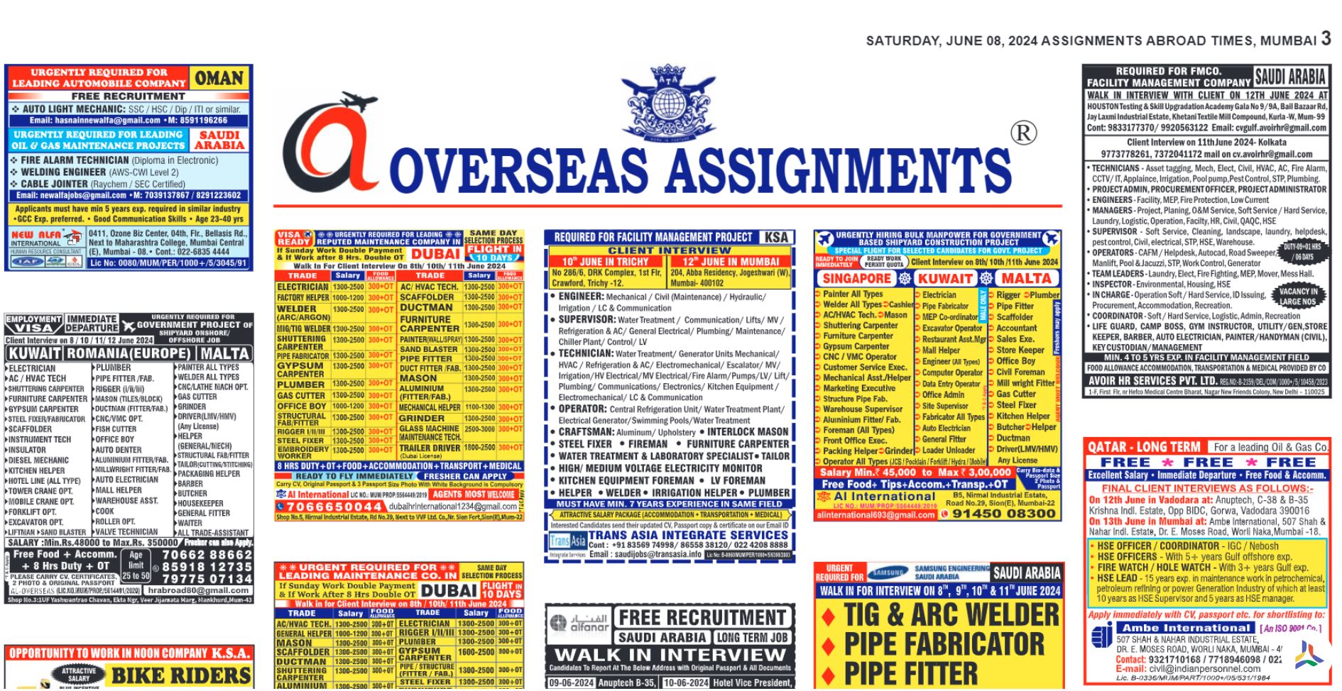 assignment abroad times contact details