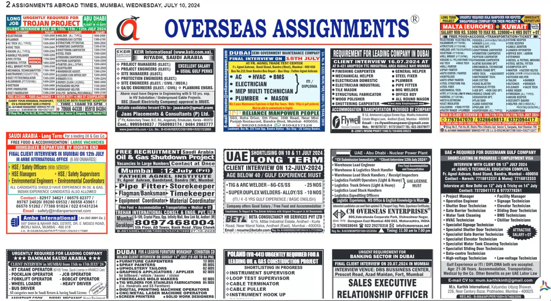 assignment abroad times 10th July 2024 download
