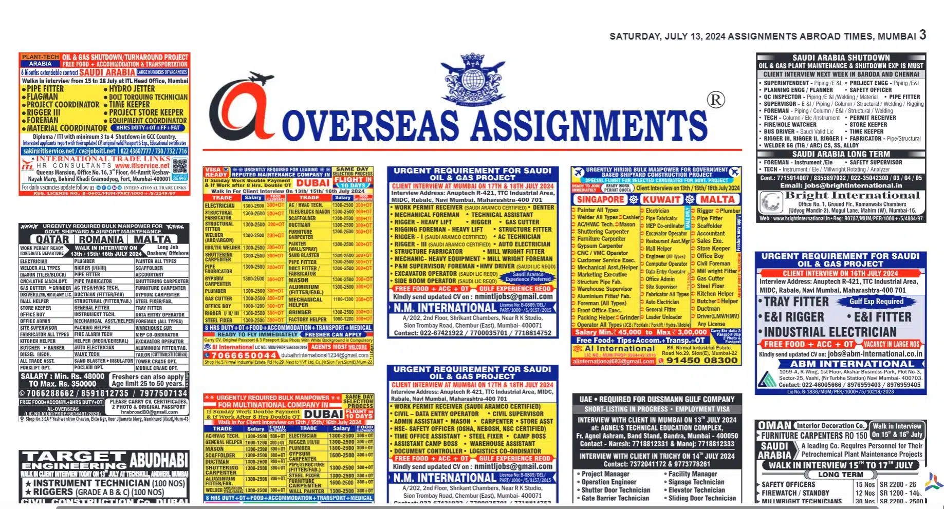 Assignment Abroad Times 13th July 2024