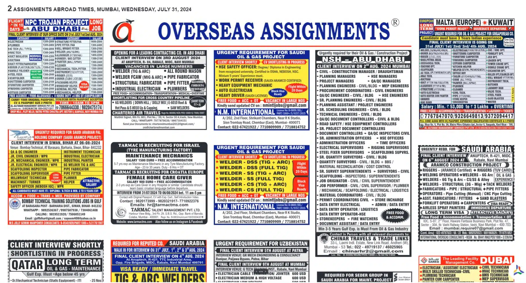 Assignment Abroad Times 31st July 2024