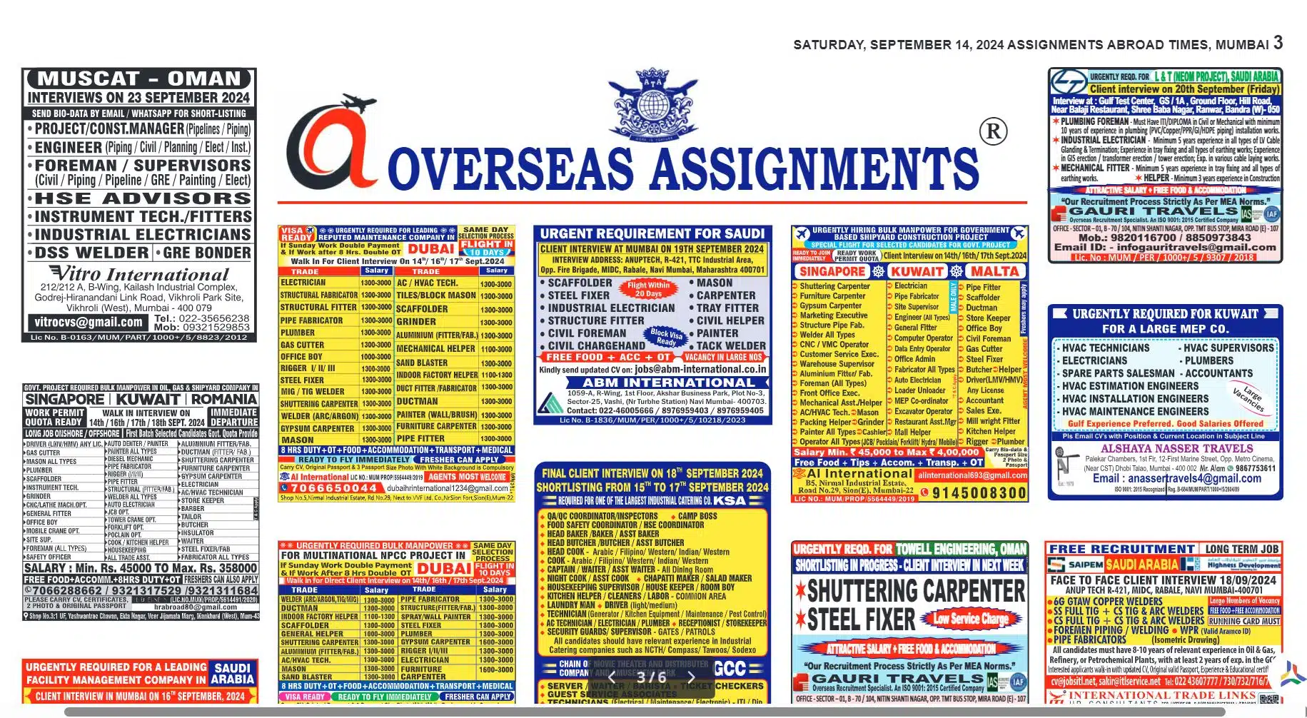 assignment abroad newspaper today pdf