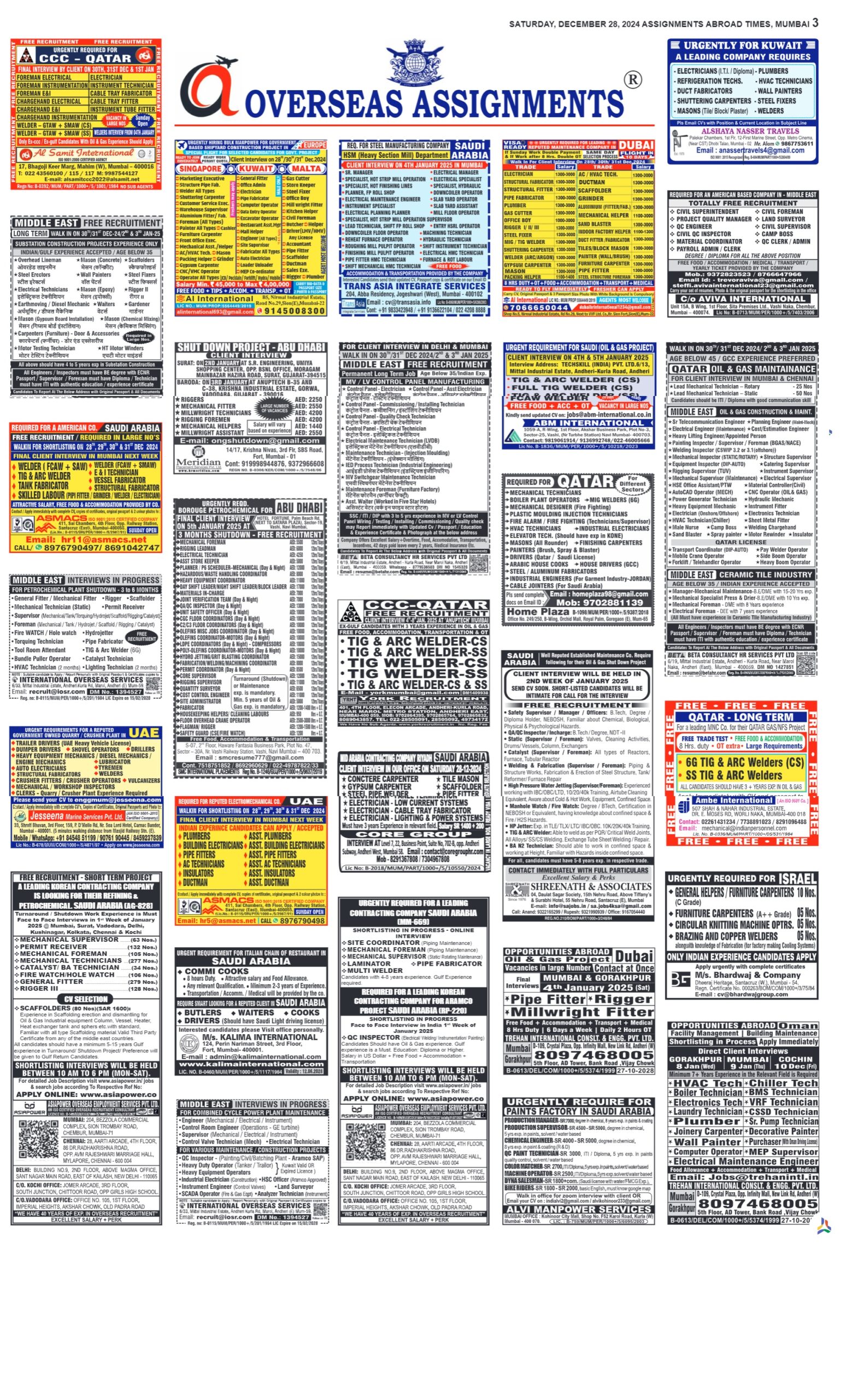 assignment abroad times 29th December 2024