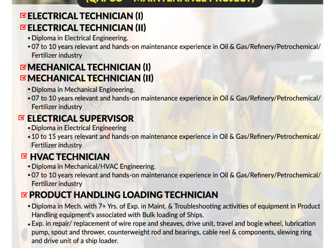 Urgent Requirement for Qatar